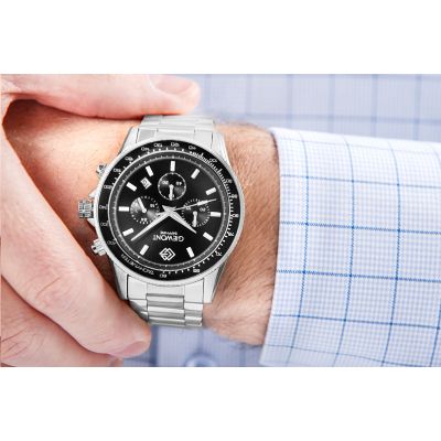 4. Giewont Herrenuhr Chronograph Saphir Silber Schwarz GW3520-B2