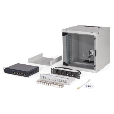 14. 10-Zoll-Netzwerkpaket, 6U-Rack und Hardware, gr SOHO Pro-Version, keine Montage erforderlich