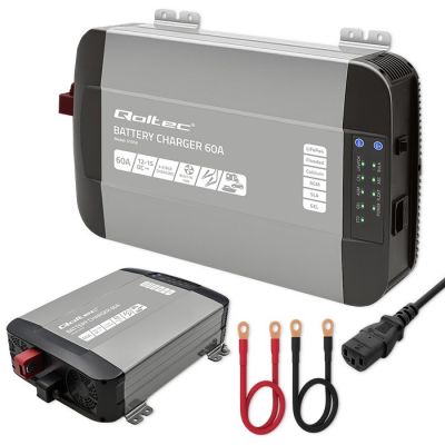 12. Qoltec Smart Monolith Ladegerät für LiFePO4 AGM GEL SLA-Batterien 60A 12V Schnellladung