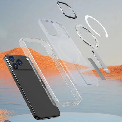 7. Hybrid Armor X Schutzhülle für Samsung Galaxy S25 FE mit Ständer, kompatibel mit MagSafe – Transparent