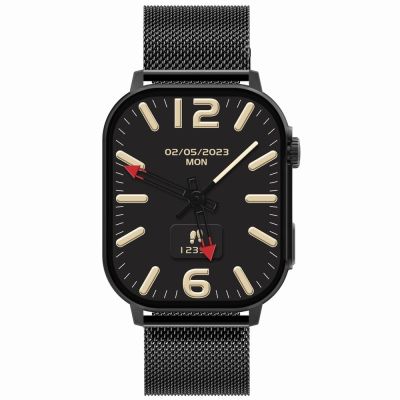 4. Smartwatch Gravity GT15-1 Schwarzes Silikonarmband + Schwarzes Armband