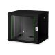 10. Digitus Unique 19" 9U Rackmount-Netzwerkschrank, 600 x 450 mm, Glastür, schwarz, ungeteilt, montiert, 100 kg