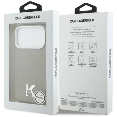 8. Karl Lagerfeld MagSafe Hülle mit Karl-Kopf-Logo für iPhone 17 Pro – Grau