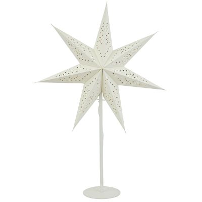 2. DEKORATIVE STEHLEUCHTE STERN 65 CM E14 WEISS