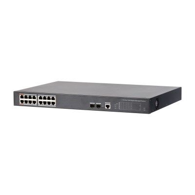 Dahua Technology PoE DH-PFS4218-16GT-240 Netzwerk-Switch, Managed Gigabit Ethernet (10/100/1000), PoE-fähig, Schwarz