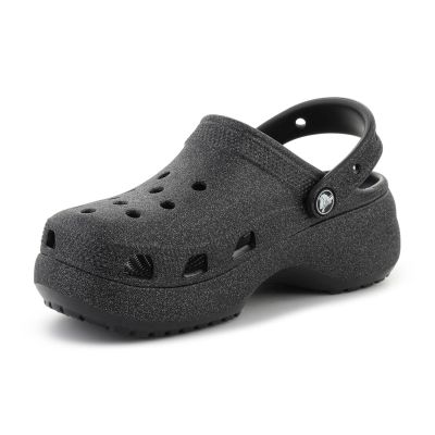 3. CROCS CLASSIC PLATFORM GLITTER CLOG W SCHWARZ 207241-001