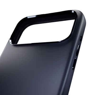5. Puro Icon Mag Pro Flüssigsilikonhülle für iPhone 17 Pro Max, MagSafe-kompatibel, mit Kameraschutz und Aluminiumknöpfen – Dunkelblau