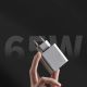 9. Cuktech 65W GaN 2xUSB-C 1xUSB-A Wandladegerät – Grau