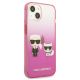 4. Karl Lagerfeld Gradient Ikonik Karl&Choupette Hülle für iPhone 13 mini - Pink