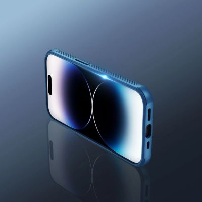 11. Nillkin CamShield Pro Hülle iPhone 14 Pro Max Gepanzerte Abdeckung Kameraschutz Blau