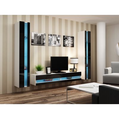 6. VIGO NEU 180/40/30 weiß/schwarz Hochglanzregal