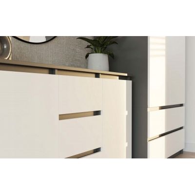 8. Kommode mit 2 Türen und 3 Schubladen, anthrazit/weiß, Set