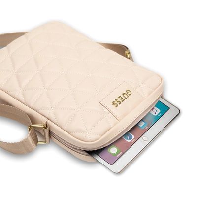 4. Guess Bag GUTB10QLPK 10" rosa/rosa gesteppte Tablet-Tasche