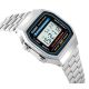 3. Casio A168WA Unisex-Digitaluhr mit Edelstahlarmband, Silber