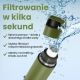 9. Extralink PURISOO+ Flasche mit Filtersystem und Pumpe, 400 ml, UF + ACF Filter, Wasserfilterflasche 0,4 l, Grün, Oliv