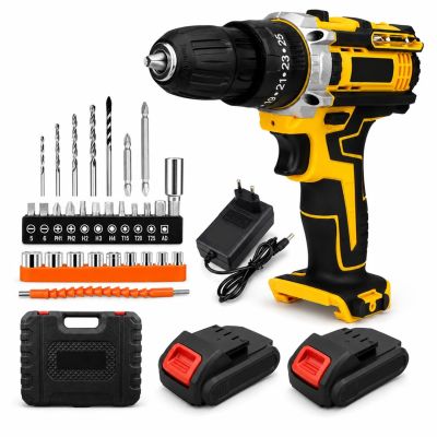 Extralink Tools | Akku-Bohrschrauber | Gelb + 2 Akkus