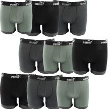 Puma Herren-Boxershorts, 9er-Pack, Schwarz, Grau, Khaki, bequeme Baumwolle
