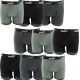 Puma Herren-Boxershorts, 9er-Pack, Schwarz, Grau, Khaki, bequeme Baumwolle
