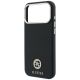 6. Guess MagSafe Hülle mit genarbtem, rundem Strass-Logo für iPhone 18 Pro Max / 17 Pro Max – Schwarz