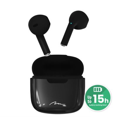 Media Tech MT3589K Kopfhörer (In-Ear; Bluetooth; mit integriertem Mikrofon; schwarz)
