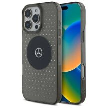 Mercedes MB Case Star Pattern Hülle für iPhone 16 Pro - Schwarz