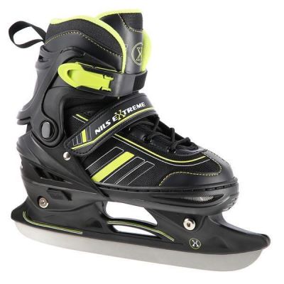 9. NILS EXTREME NH18191 2IN1 ROLLSCHUHE SCHWARZ-LIMETTE GRÖSSE M (34-38) MIT AUSTAUSCHBARER HOCKEYKUFE