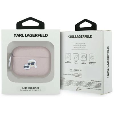 4. Karl Lagerfeld Monogram Karl & Choupette Head Case für AirPods Pro 3 - Pink