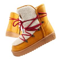 D.Franklin Damen Winter-Schneestiefel, modisches Fellfutter, Senffarbe