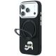 2. Karl Lagerfeld mit Ringständer 360° Karl & Choupette Köpfe Pin MagSafe Hülle für iPhone 18 Pro / 17 Pro - Schwarz