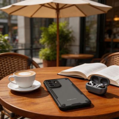 4. Tech-Protect Rugged Shield Case für Samsung Galaxy A37 5G – Transparentes Schwarz