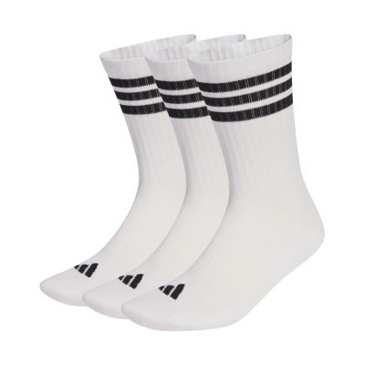 5. Adidas 3-Streifen gepolsterte Sportsocken, 3 Paar, weiß und schwarz, JZ0532