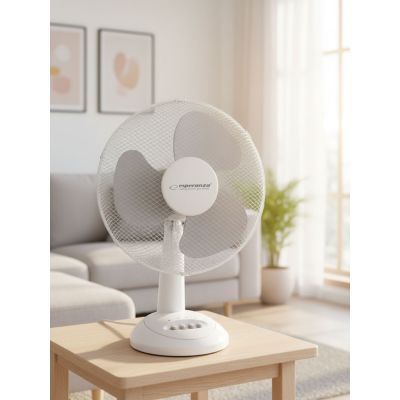 7. Esperanza Chinnok EHF003WE Tischventilator (weiß, grau)