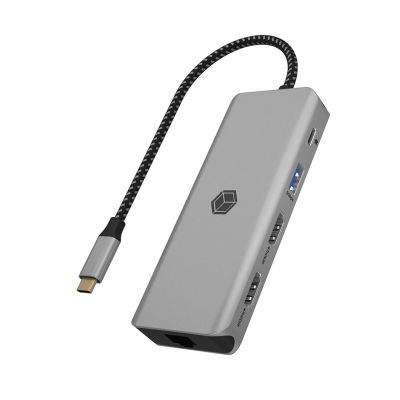 ICY BOX IB-DK4012-CPD Kabelgebundene Dockingstation USB 3.2 Gen 1 (3.1 Gen 1) Typ-C Anthrazit, Schwarz