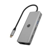 ICY BOX IB-DK4012-CPD Kabelgebundene Dockingstation USB 3.2 Gen 1 (3.1 Gen 1) Typ-C Anthrazit, Schwarz