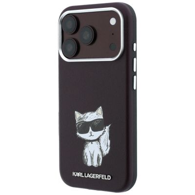 3. Karl Lagerfeld Smooth Choupette Sketch MagSafe Hülle für iPhone 17 Pro / 18 Pro - bordeauxrot