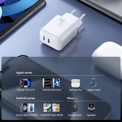 13. Joyroom JR-TCF12 Netzladegerät 2x USB-C 20W PD / QC 3.0 - Weiß