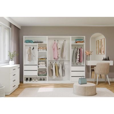 6. OPENO Schubladenmodul 2SZ mit 2 Schubladen, WEISS – für Ankleidezimmer und Schlafzimmer