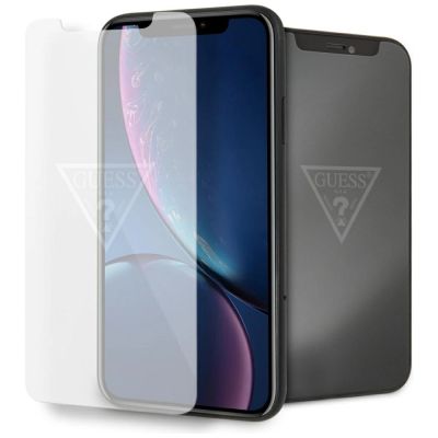 Guess Invisible Logo Tempered Glass für iPhone Xr
