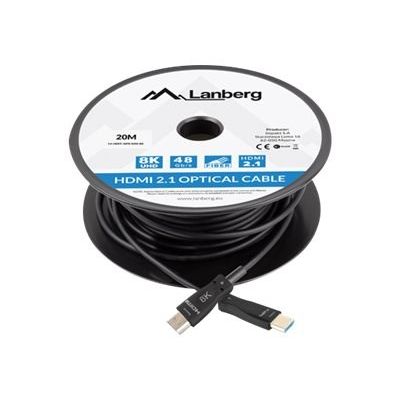 5. LANBERG HDMI-KABEL M/M V2.1 80M 8K OPTISCH AOC CA-HDMI-30FB-0800-BK