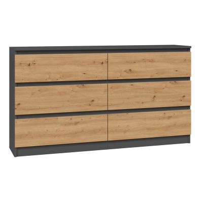 Kommode M6 140 138x40xH77 Anthrazit/Handwerkerstil