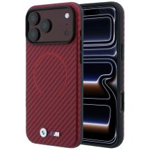 BMW M Carbon Printed Ring MagSafe Hülle für iPhone 18 Pro / 17 Pro – burgunderrot