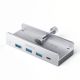 Orico MH4PC USB-C Hub mit Klemmmontage / 3x USB-A 3.0 + 1x USB-C 3.0 - Silber