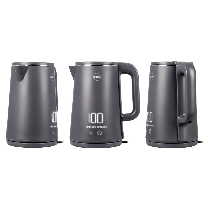 5. ELDOM Akku-Wasserkocher C515S ORRA 1,8 l 2000 W, Grau, 5 Programme 45, 55, 70, 85, 100 °C, Temperaturhaltefunktion