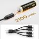 8. Orico Ener-G EG5C Lithium-Batterie 1,5 V 2100 mWh AA USB-C Wiederaufladbare Batterie mit Ladekabel 4 Stück.
