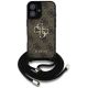 2. Guess 4G Big Logo Cord Stap Crossbody Case für iPhone 16 Braun