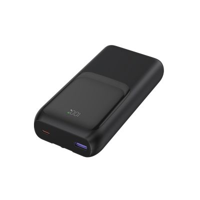 4. GEMBIRD Powerbank 20000mAh, 20W Schnellladung, LCD-Display, integrierte Kabel, Schwarz