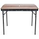 12. Klappbarer Campingtisch 90x60x70cm und 2 Bänke 87x23x39cm aus Holz