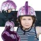 Verstellbarer Kinder-Fahrradhelm No Fear Mohawk, Größe (48-52 cm), Weiß/Lila
