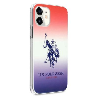 4. US Polo Assn. Gradient Pattern Collection iPhone 12 mini Hülle - Rot und Blau