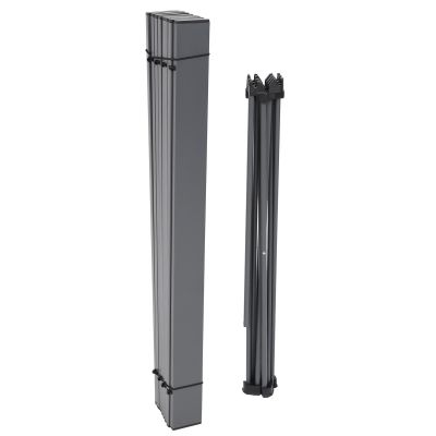 7. Klapptisch 68x46x40cm, graues Aluminium, mit Abdeckung